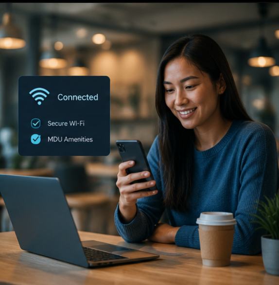 Resident securely connected on the property