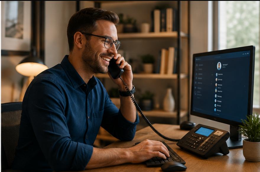 Resident using a digital voice line